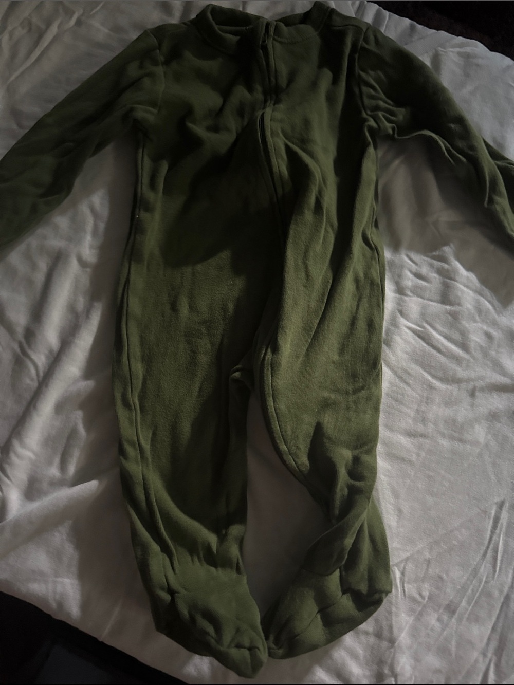 Old Navy Olive Green Kids Fleece Footed One-Piece